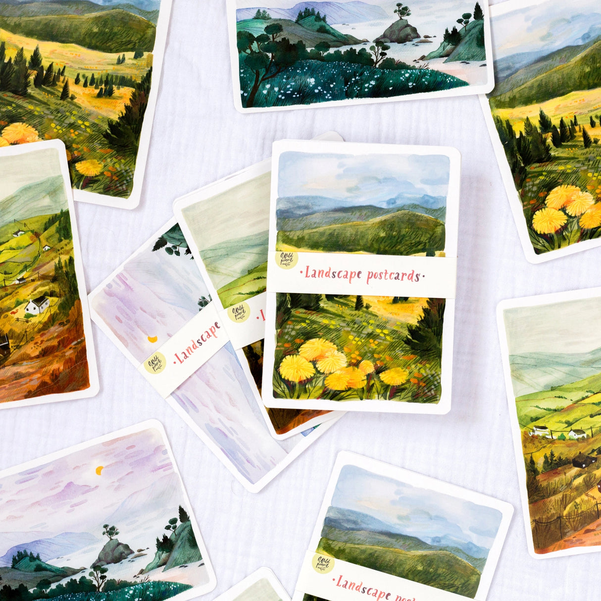 Wild Pencil Studio Postcard Set - Landscapes II
✸ POSTCARD ✸
This Postcard designed with all wanderers in mind will be perfect for your snail mail, art wall and letters. Made from one of my sketchbook paintings with love in Czech Republic.