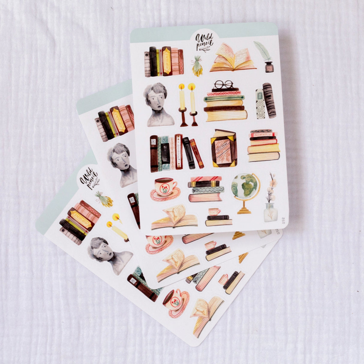 Designed for all book lovers, this paper sticker sheet will be perfect for your bullet journal, planner, diary, snail mail or other crafts. All illustrations are my own originals made with love in Brno, Czech Republic.