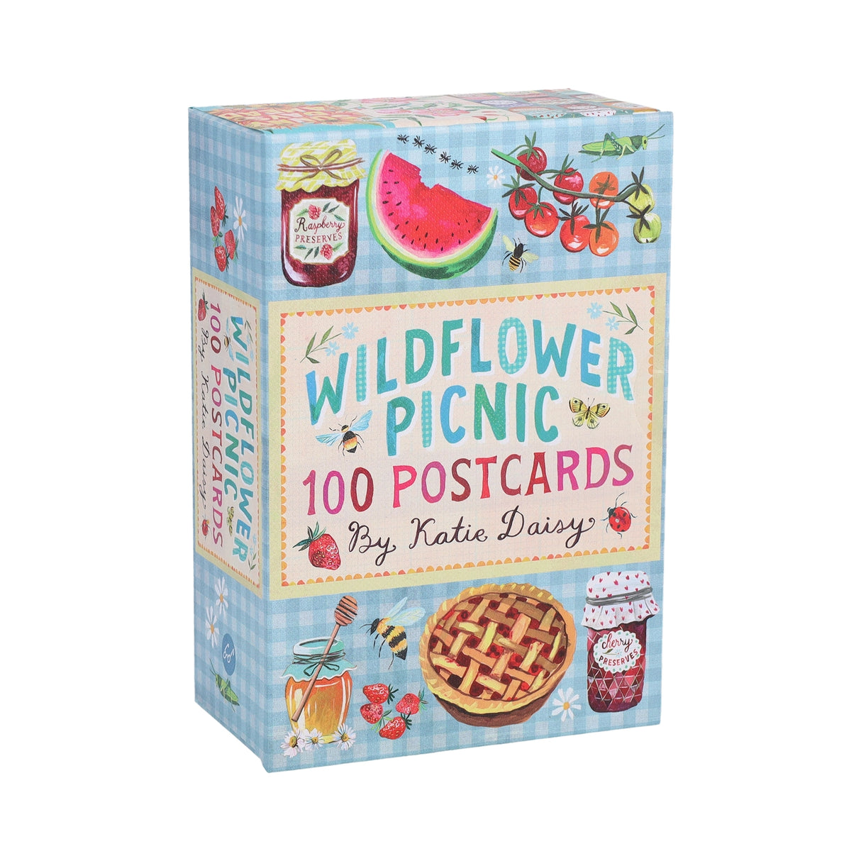 The first postcard collection from beloved illustrator Katie Daisy, curated for all wildflower lovers.
Bouquets of wildflowers, vibrant fresh fruit, perfect sun-ripened tomatoes, inspirational quotes, and more! This 100-piece postcard collection is bursting with the wonderful, whimsical art of bestselling author and illustrator Katie Daisy. Used as correspondence or as miniature pieces of art to adorn walls, desks, or bulletin boards, these beautifully illustrated postcards are sure to evoke sunshine and j