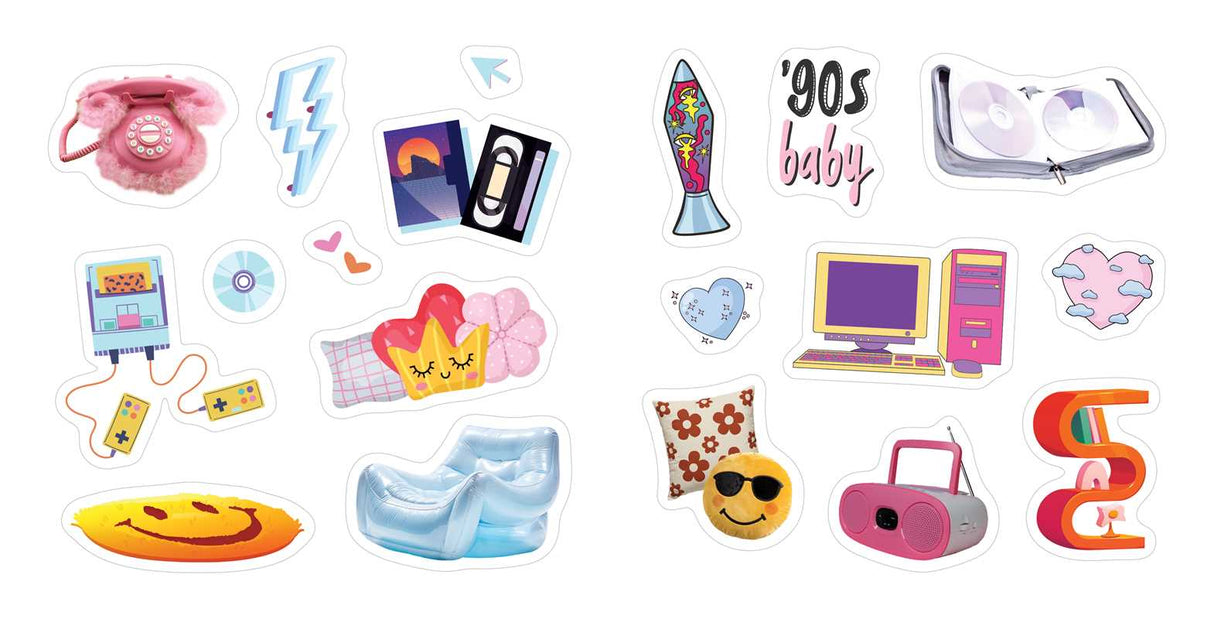 Embrace the Y2K aesthetic with over 500 retro stickers perfect for ’90s nostalgia, scrapbooking, personalizing your space, and adding a unique style to laptops, water bottles, and more!
Flip phones, chunky platform shoes, mixtapes, scrunchies, sunglasses, and everything bedazzled—what’s not to love about the Y2K aesthetic? This Y2K sticker collection offers 500 retro stickers perfect for ’90s and early aughts nostalgia. Personalize your everyday items with Y2K stickers, adding a nostalgic touch to laptops,
