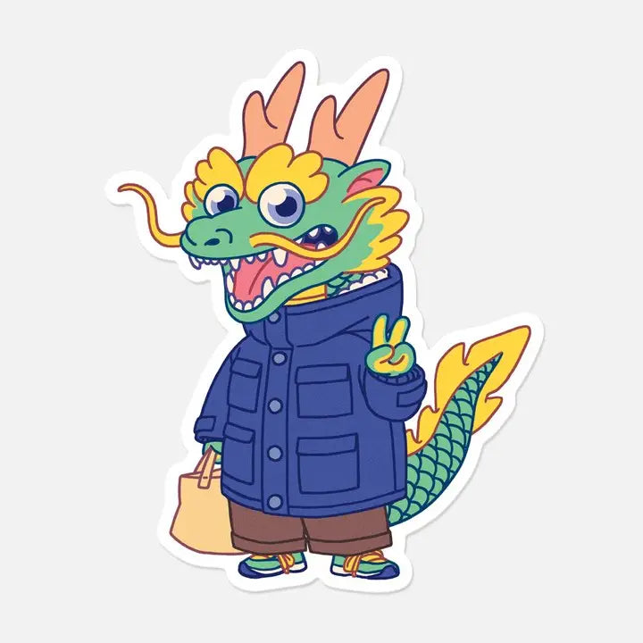 Every year I create a character based on the Japanese zodiac signs and 2024 is the year of the Dragon so here is Lungo. Its name comes from the fact that dragons are generally associated with streams and rivers in Japanese culture. Rivière is called “kawa” in Japanese, which is also a slang word for coffee in French. Since dragons have an elongated body I chose to call it Lungo after coffee.
• Vinyl sticker
• 6.9 x 8.5 cm
• PVC free
• Anti-UV varnish
• Can be used outside
• Printed in Sweden