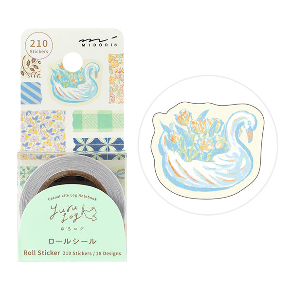 Roll seals with a wide variety of designs:
Recommended for decorating notebooks, these roll stickers with perforations can be cut out as needed. It's also great that you can use plenty of stickers without hesitation when enjoying notebook arrangements.
The 'Antique Pattern' comes in a pack of 210 sheets (18 designs) that can be used generously, designed by illustrator Yuka Takamaru, known for her richly colored, soft touch. Inspired by antique European fabrics, the pattern is expressed. It can be widely