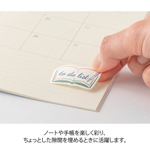 Yuru Log Sticker Roll - List
Roll seals with a wide variety of designs:
Recommended for decorating notebooks, these roll stickers with perforations can be cut out as needed. It's also great that you can use plenty of stickers without hesitation when enjoying notebook arrangements.
Plenty of 210 sheets (18 designs)
The 'List Pattern' features easy-to-use To Do patterns for daily records, expressed in colorful, fun, and soft-touch illustrations. The checkbox design matching the pattern of each title