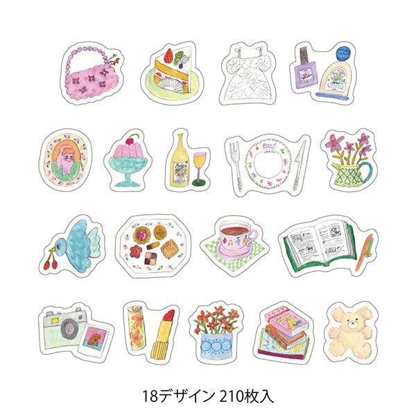 Yuru Log Sticker Roll - Motif
Roll seals with a wide variety of designs:
Recommended for decorating notebooks, these roll stickers with perforations can be cut out as needed. It's also great that you can use plenty of stickers without hesitation when enjoying notebook arrangements.
The generously usable 210-piece pack (18 designs)
"Motif Pattern" is designed by Ran Miyazaki, known for its charmingly understated and charming touch. Imagining the lifestyle of fashionable girls, we've gathered motifs