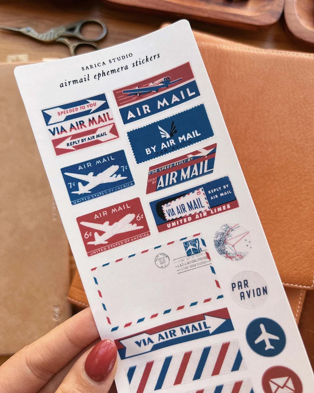 Sarica Studio Airmail Ephemera Stickers