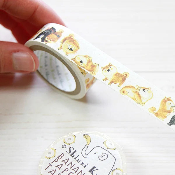 Shiba Inu Washi Tape Papel Plátano