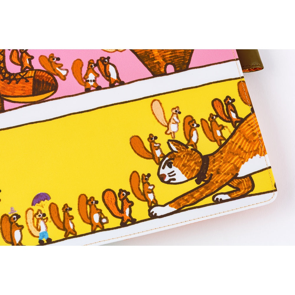 Hobonichi Techo A5 Cover - 100%ORANGE: Where’s the Squirrel Going