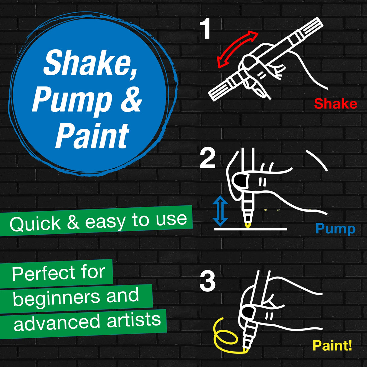 Faber-Castell Black Edition Shake & Paint Markers - Classic 6ct