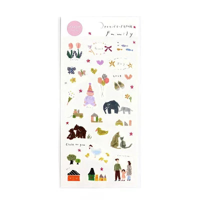 Saien x Miki Tamura Sticker Sheet - Family