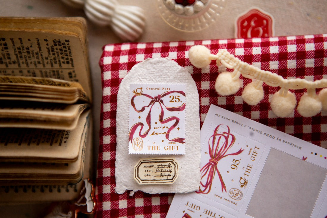 OURS Studio Ribbon Bow Stamp Style Sticker