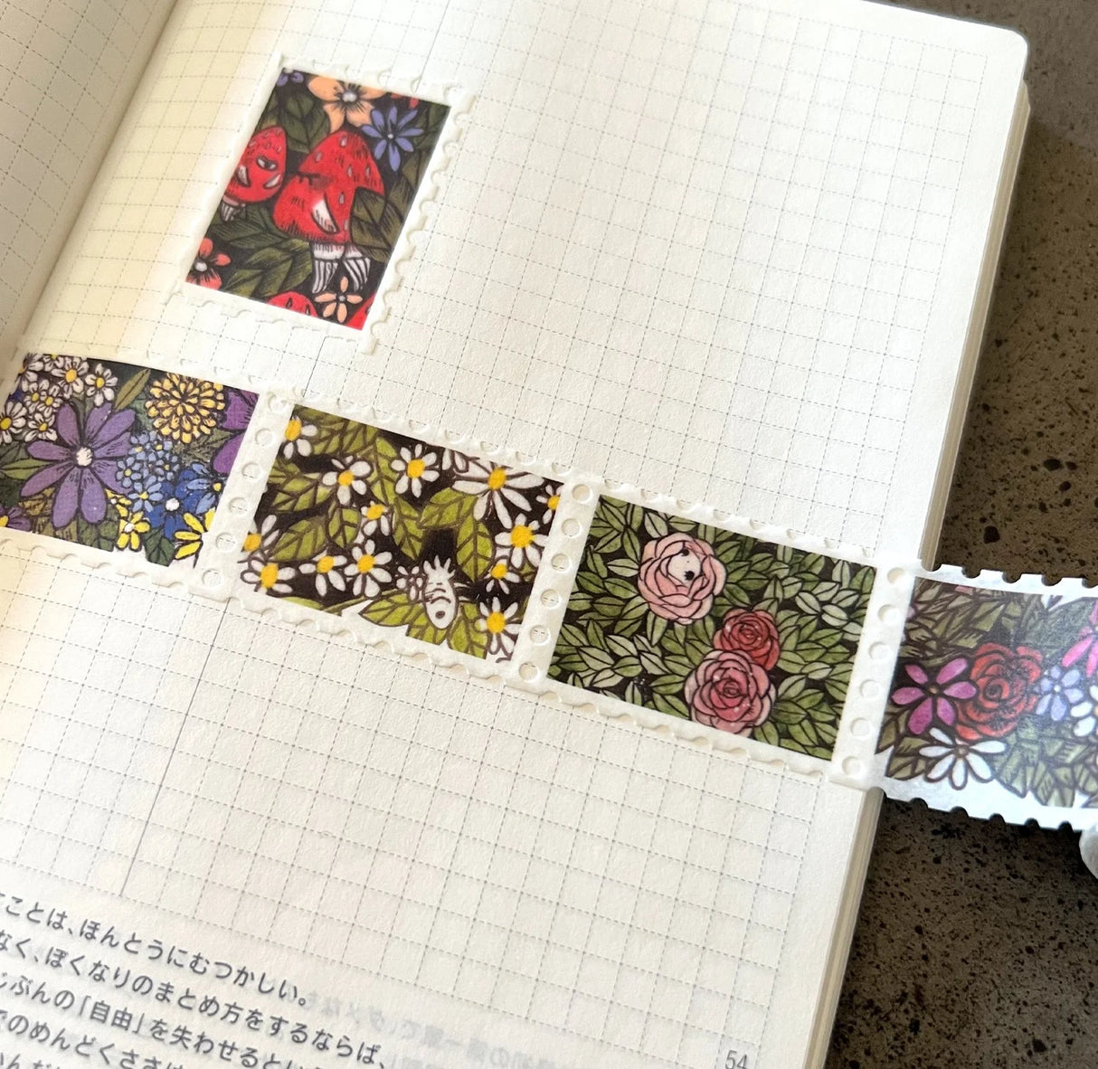 jb0xtchi Stamp Washi Tape - Flowers
The flowers washi tape was illustrated by jb0xtchi (Jessica Ng). jb0xtchi creates stationary and small trinkets from whimsical ideas in the form of painting using ink, watercolour, and gouache.