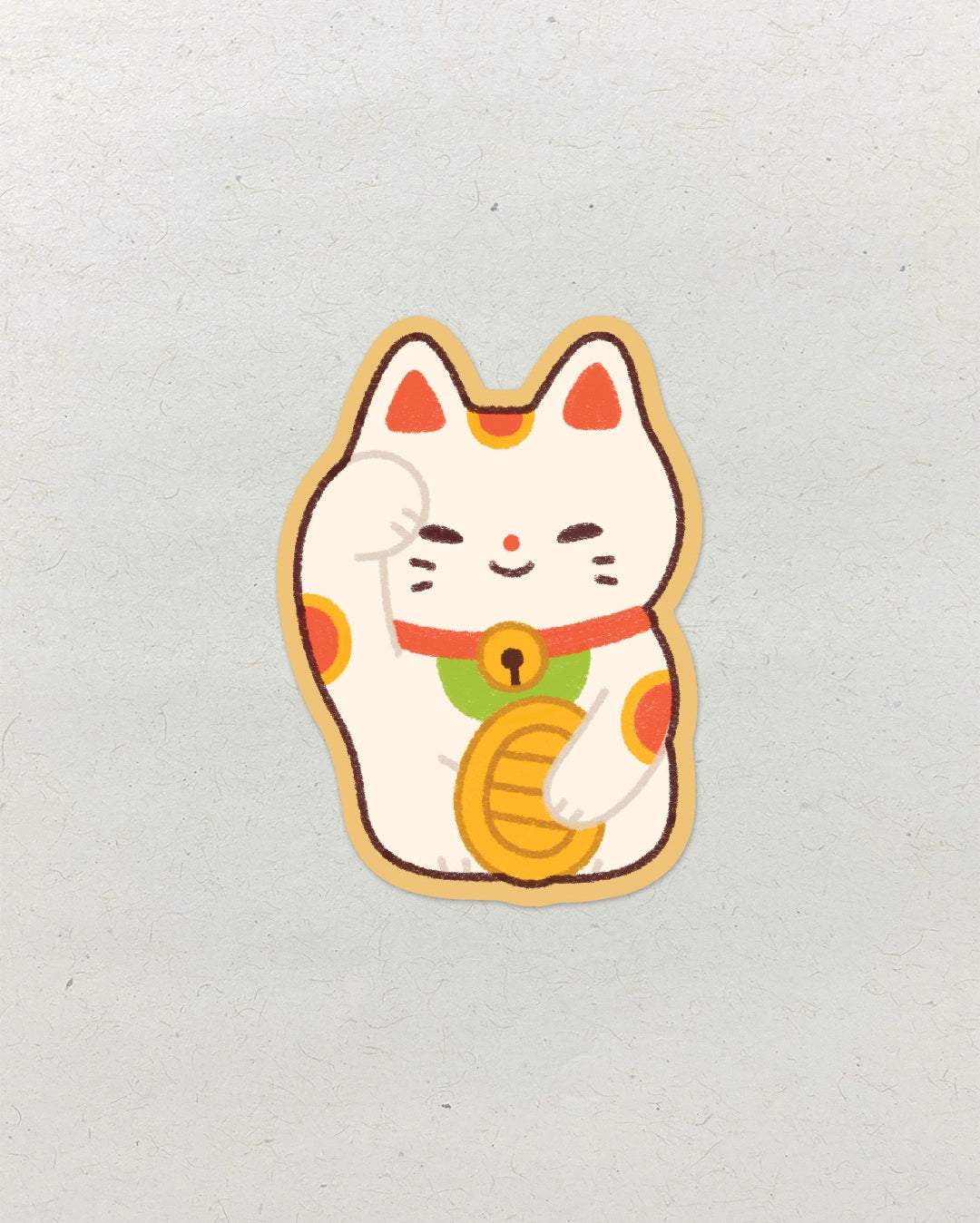 Lucky Cat Vinyl Sticker by natamori
✿ approx. 4.5 × 6.5 cm
✿ on a 3" × 3.5" sheet, easy to peel and stick
✿ matte vinyl sticker
✿ water- and scratch-resistant