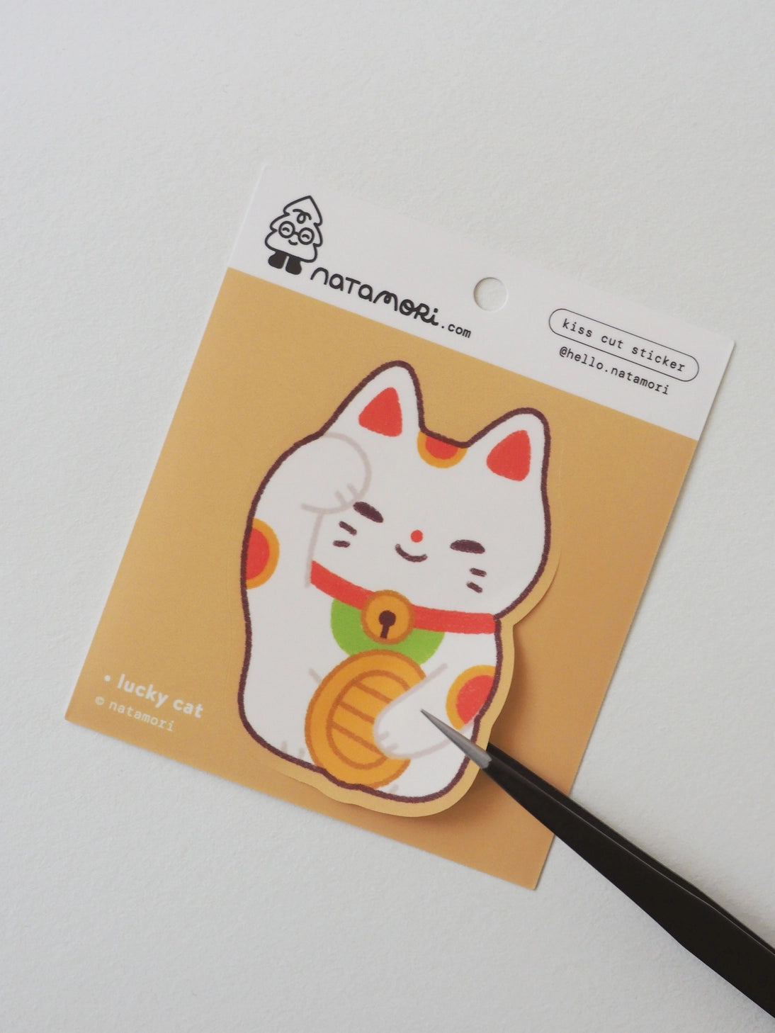 Lucky Cat Vinyl Sticker by natamori
✿ approx. 4.5 × 6.5 cm
✿ on a 3" × 3.5" sheet, easy to peel and stick
✿ matte vinyl sticker
✿ water- and scratch-resistant
