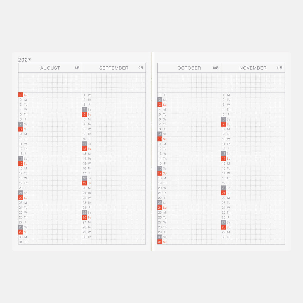 Hobonichi Techo 2027 English Original Book - A6