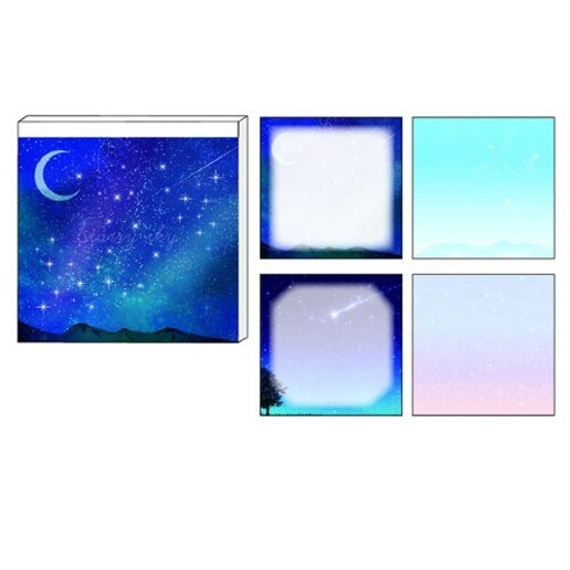 Bloc de notas con diseño de cielo estrellado