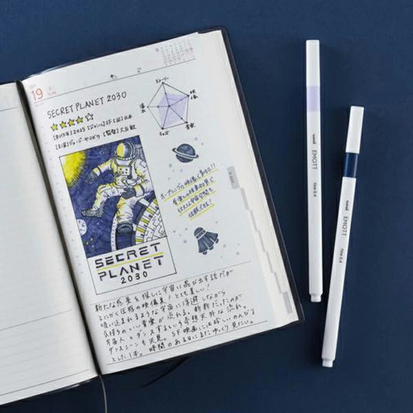 Emott Fine Line Markers Pens - 5 Colors Set - Midnight Color