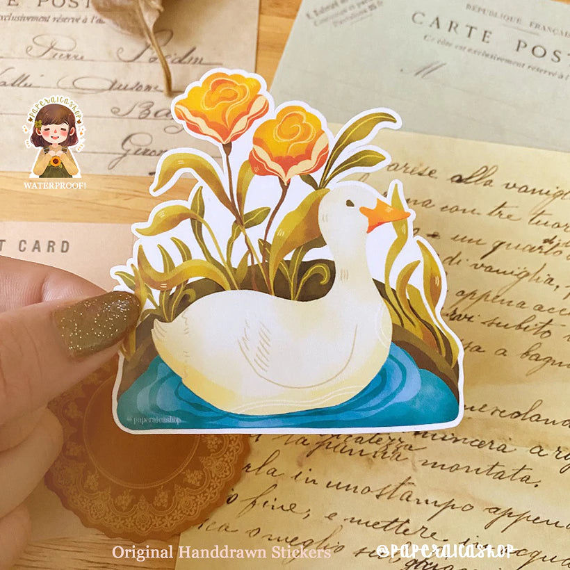 PaperaicaShop Cute Duck Vinyl Sticker