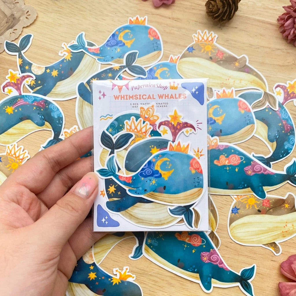 PaperaicaShop Whimsical Whales Sticker Pack