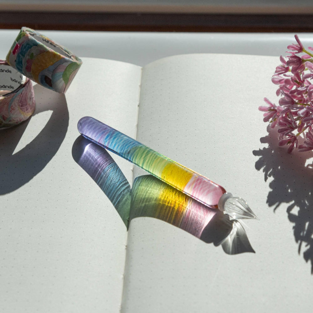 Rainbow Short Glass Dip Pen