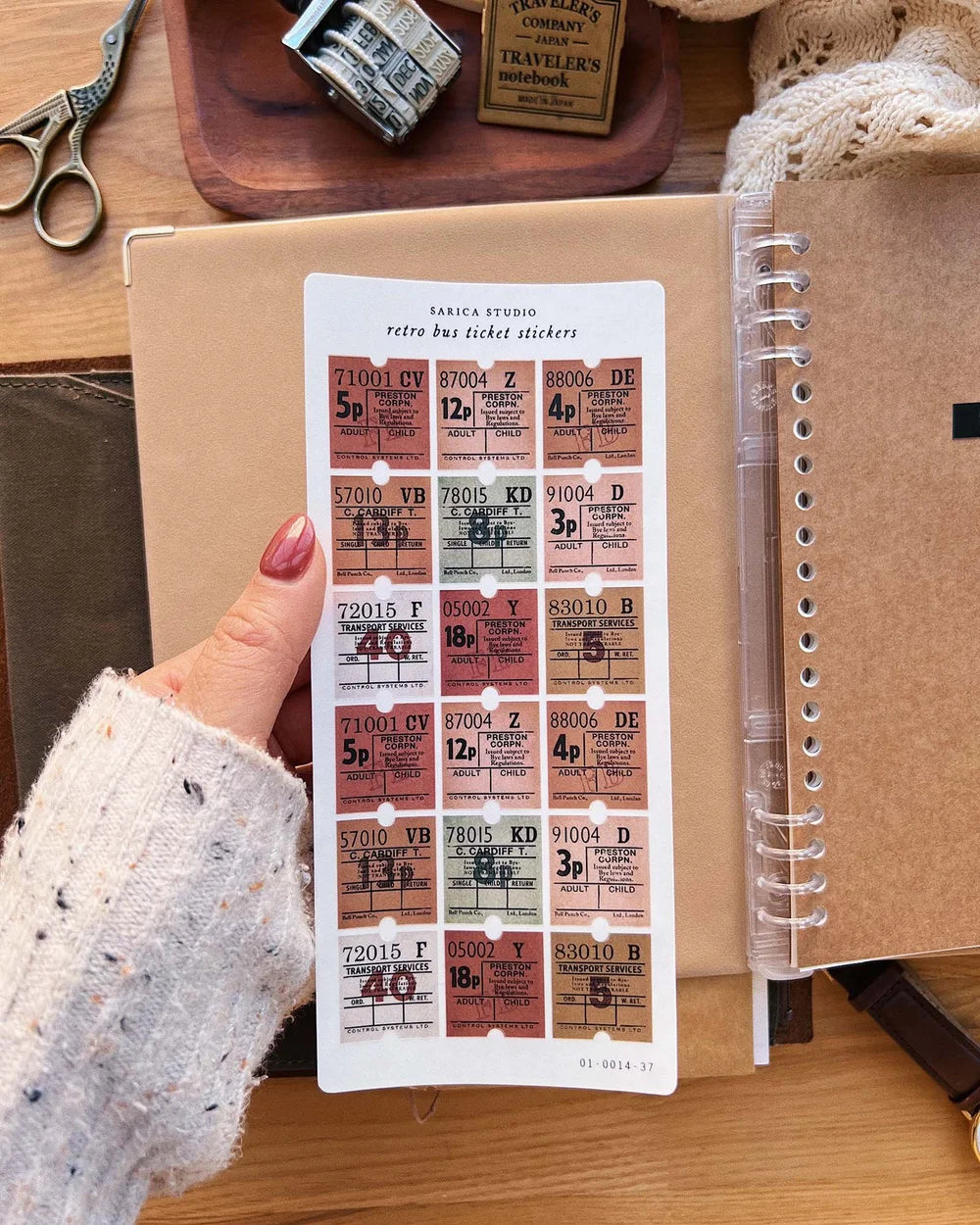 Sarica Studio Retro Bus Ticket Stickers