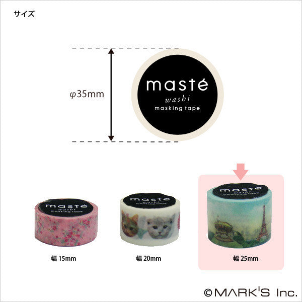 Cinta adhesiva washi con diseño de gato Masté