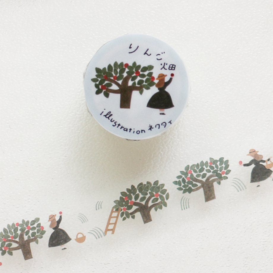 Cinta adhesiva washi transparente con motivos de Apple Field