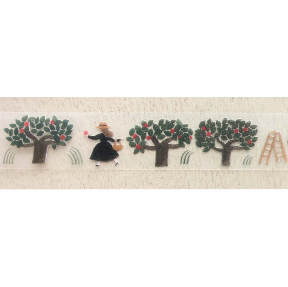 Cinta adhesiva washi transparente con motivos de Apple Field