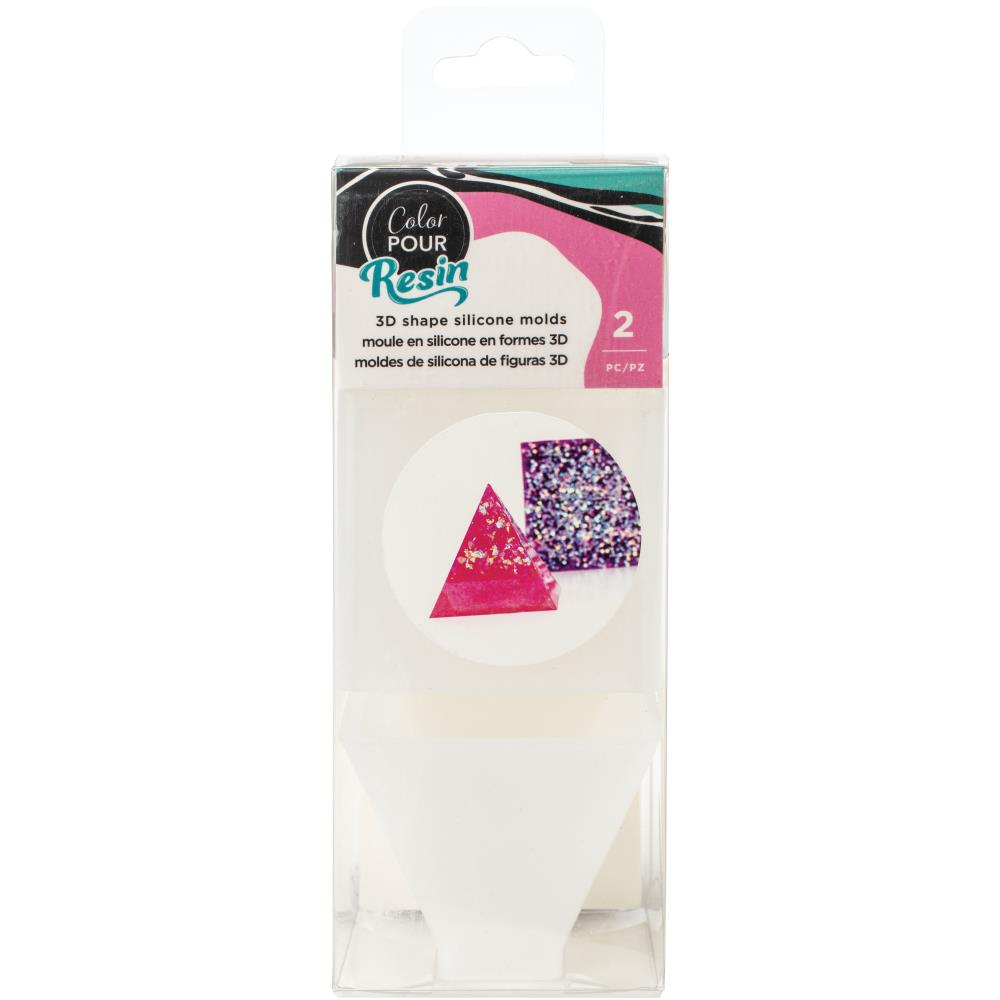 50 % DE DESCUENTO - Peso de papel en forma de cubo y pirámide para moldes de resina de vertido de color, paquete de 2