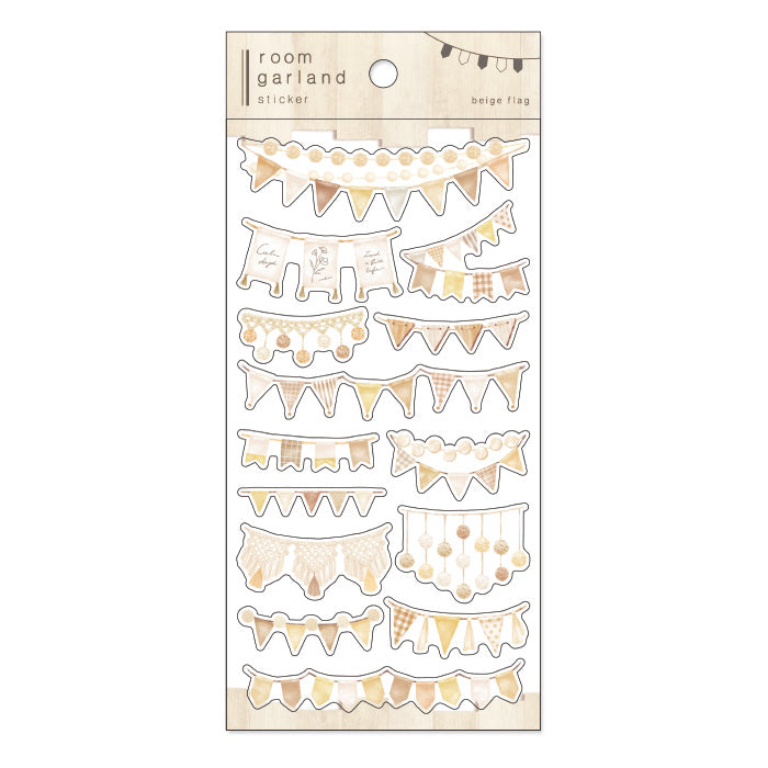 Room Garland Beige Flag Sticker Mind Wave