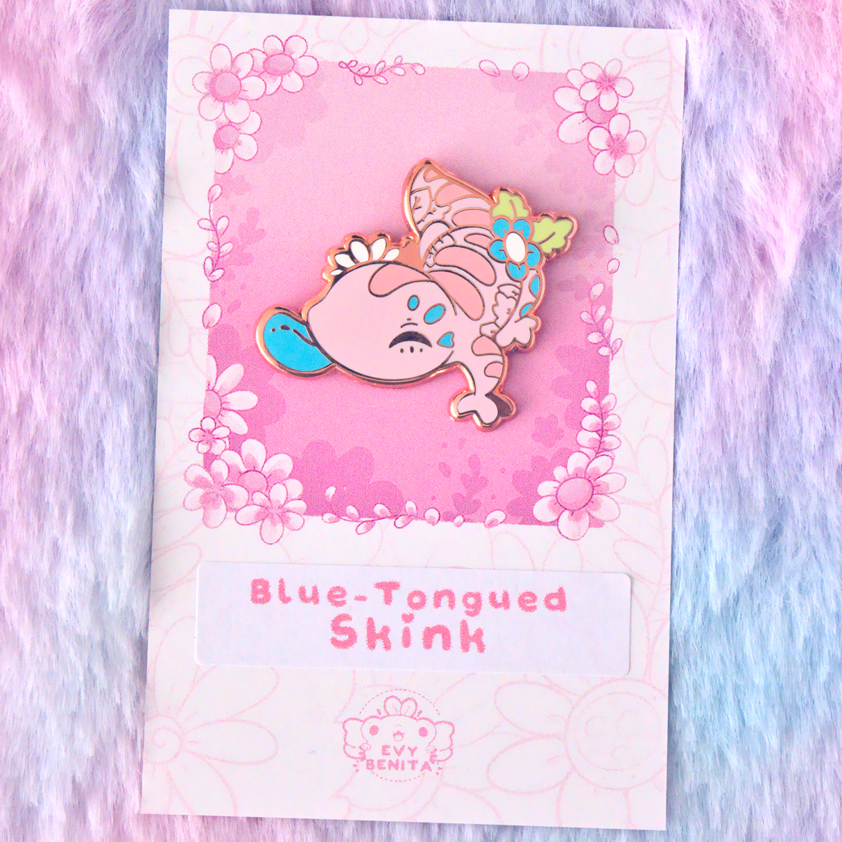 Pin de esmalte de eslizón de lengua azul