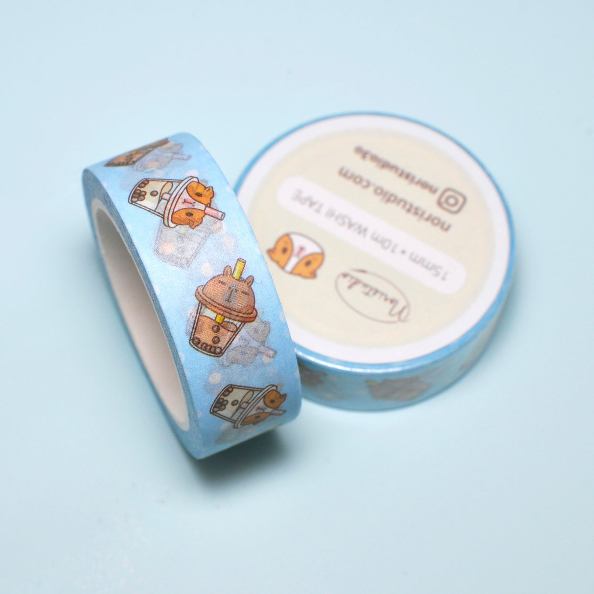 Bubu and Moonch Bubble Tea Washi Tape Noristudio