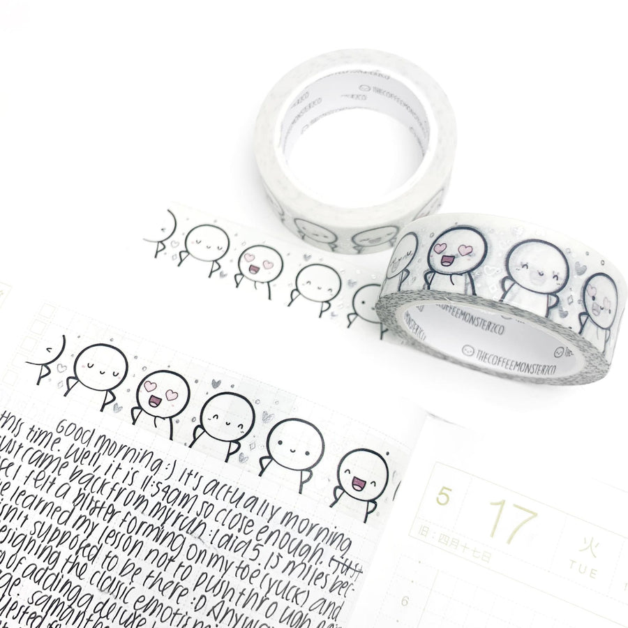 Cinta washi clásica de emoticonos TheCoffeeMonsterzCO