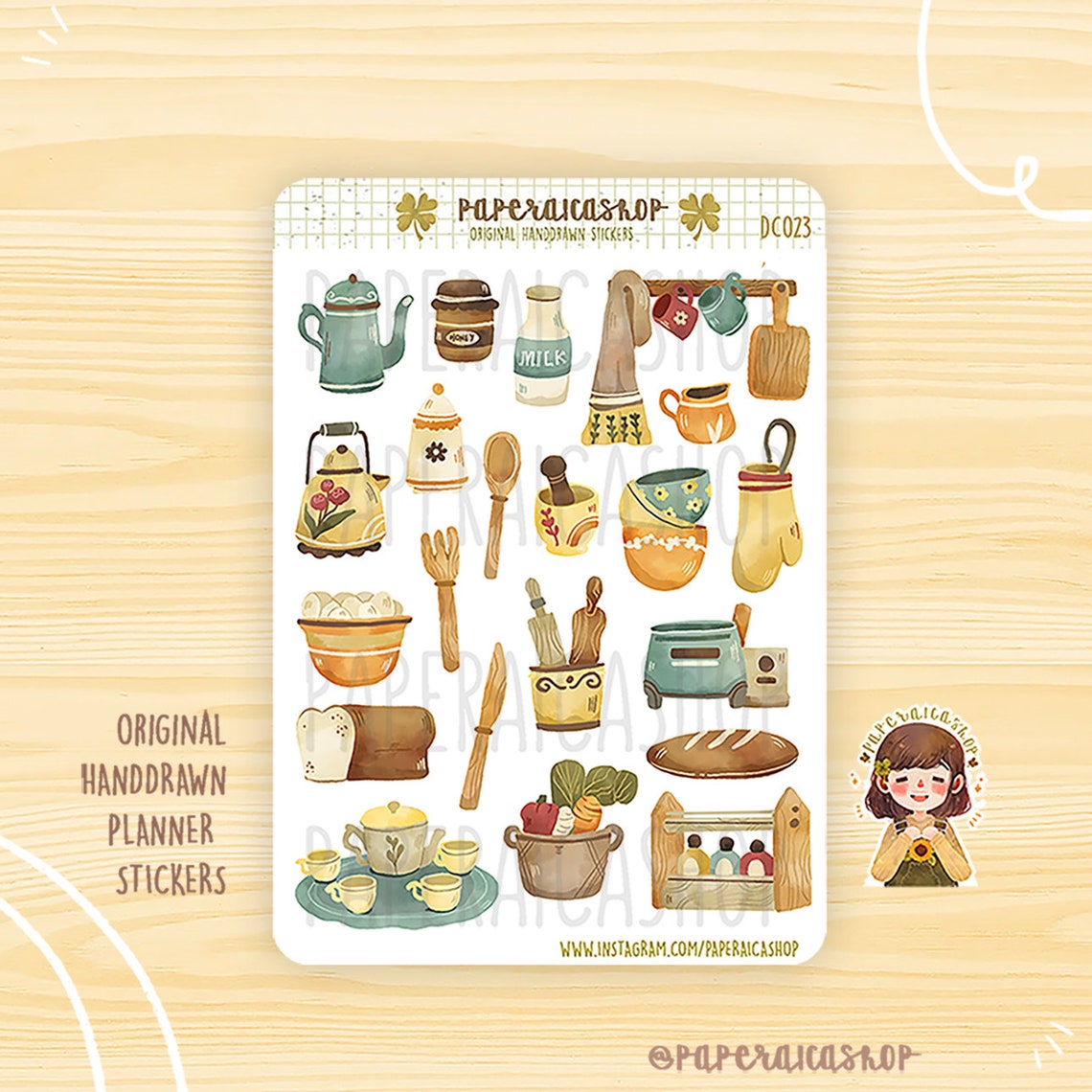 PaperaicaShop Cute Kitchen Stickers