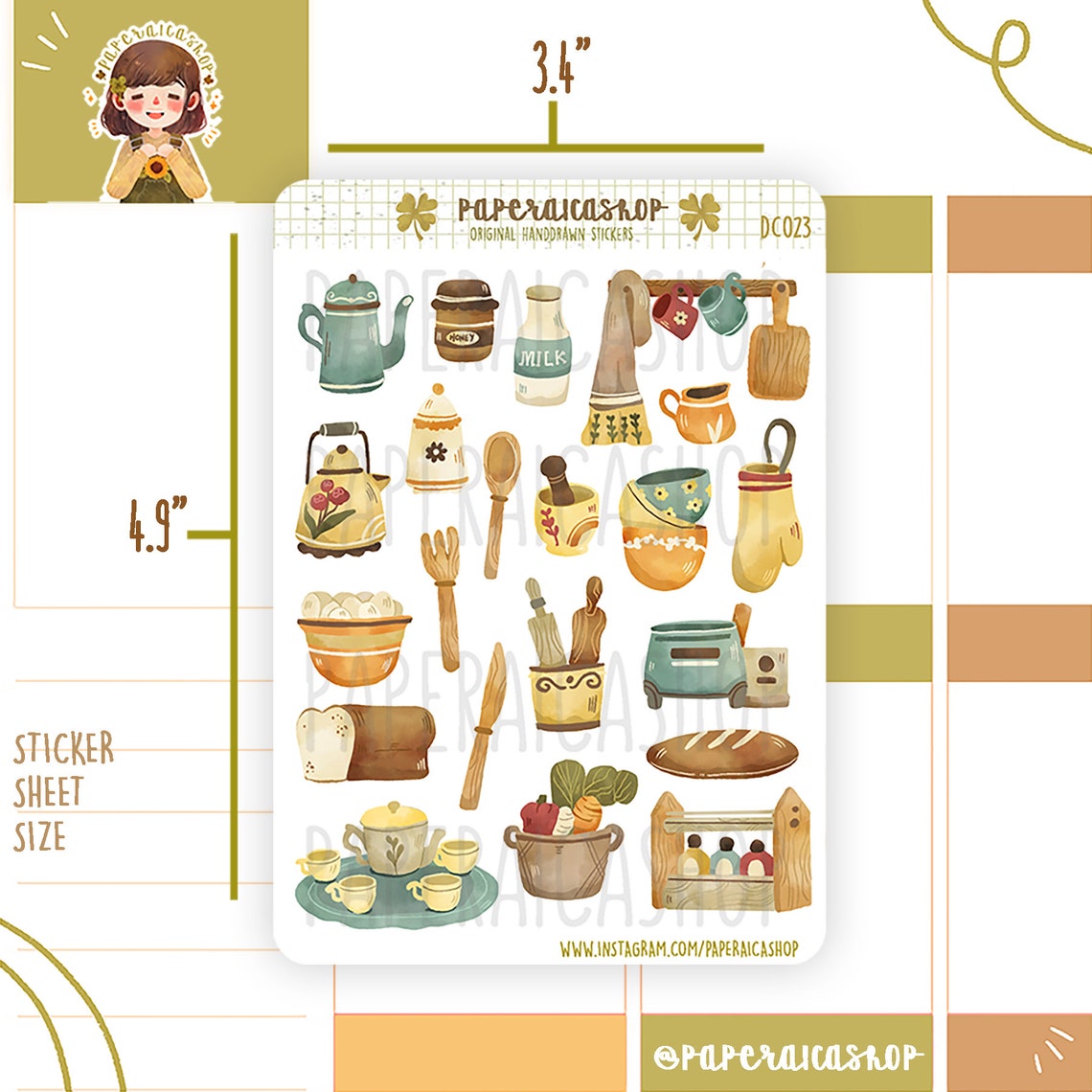 PaperaicaShop Cute Kitchen Stickers