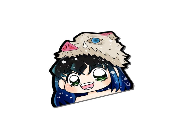 Demon Slayer Inosuke Anime Peeker Vinyl Sticker