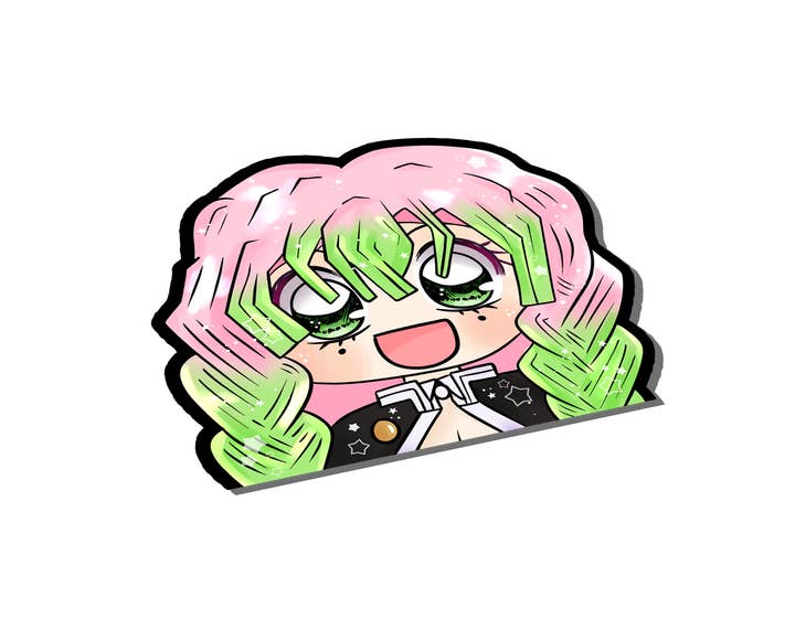 Pegatina de vinilo de Demon Slayer Mitsuri Anime Peeker