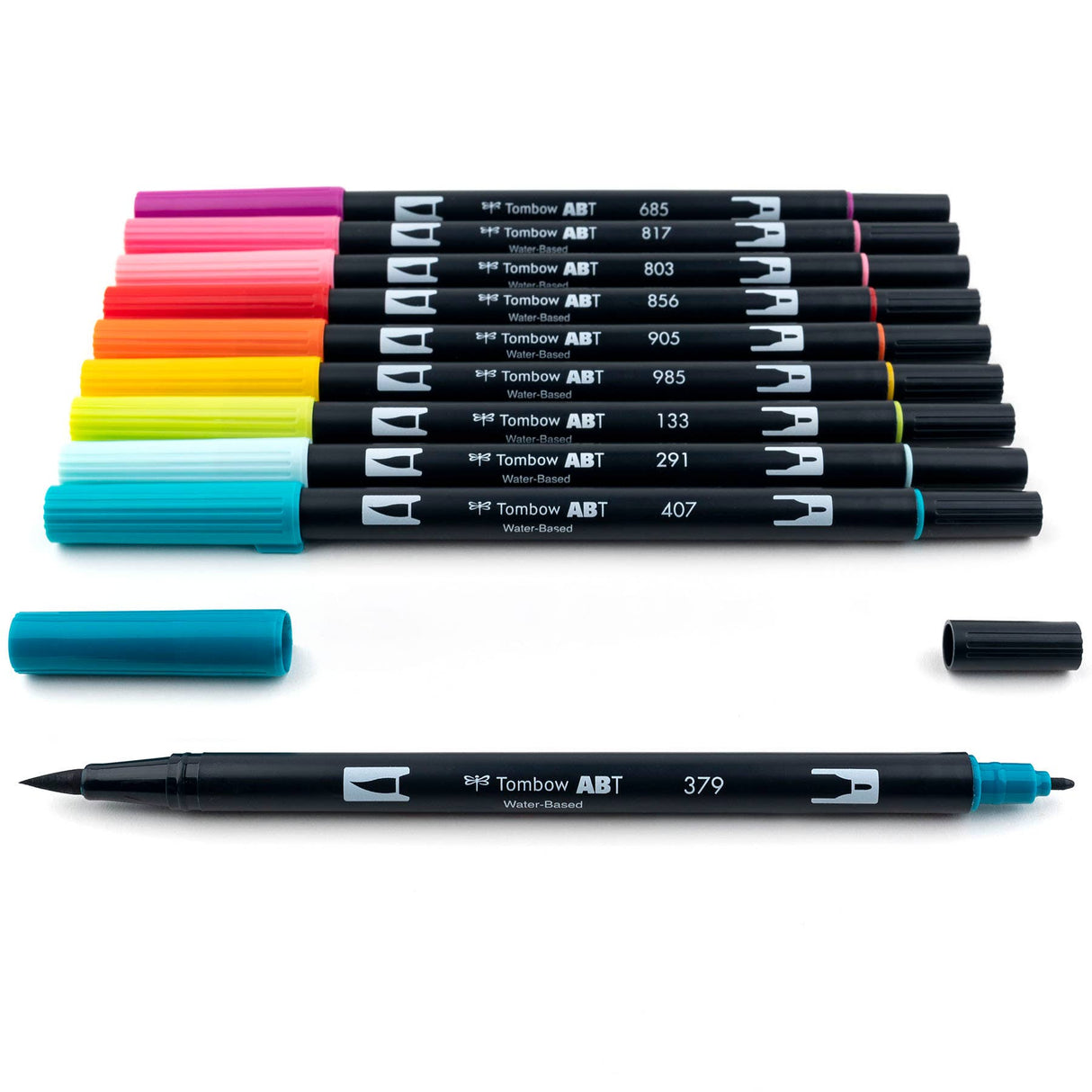 Marcadores artísticos con punta de pincel doble, paquete de 10, diseño tropical
