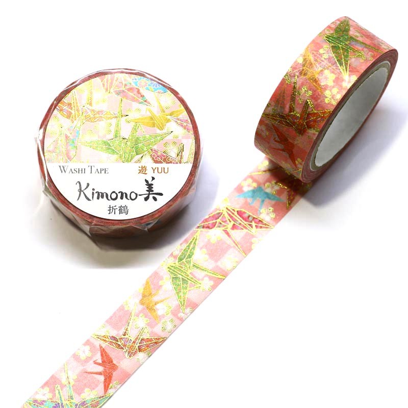 Kimono Orizuru Crane Origami Japanese Washi Tape