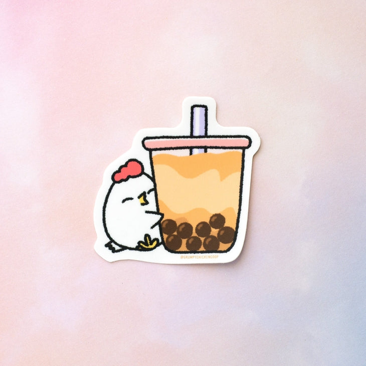 Robot Dance Battle - Grumpy Chicken Boba Sticker