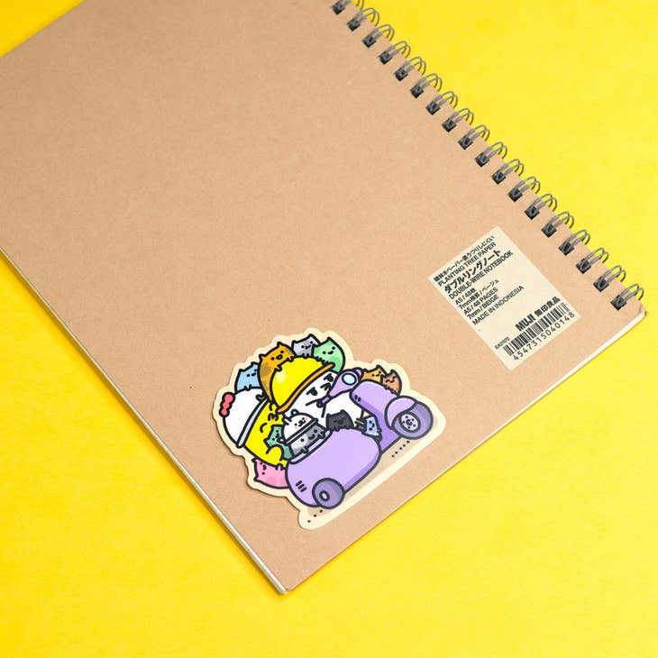 Robot Dance Battle - Grumpy Chicken Scooter and Cats Sticker
