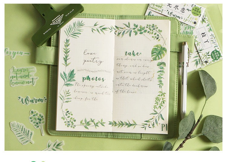 Pegatinas washi flake con palabras
