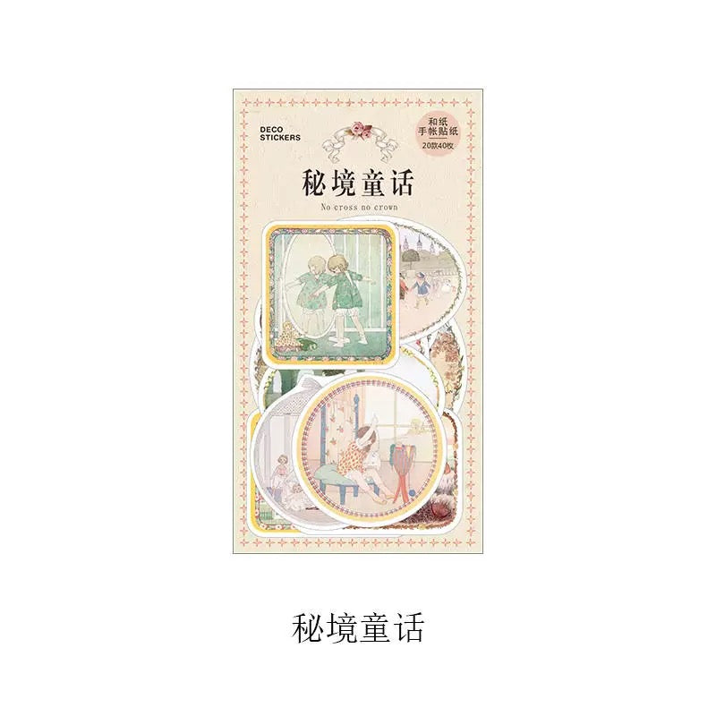 Pegatinas washi con la historia de la infancia (40 piezas)