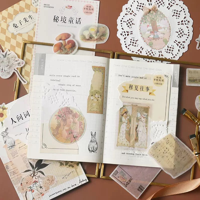Pegatinas washi con la historia de la infancia (40 piezas)