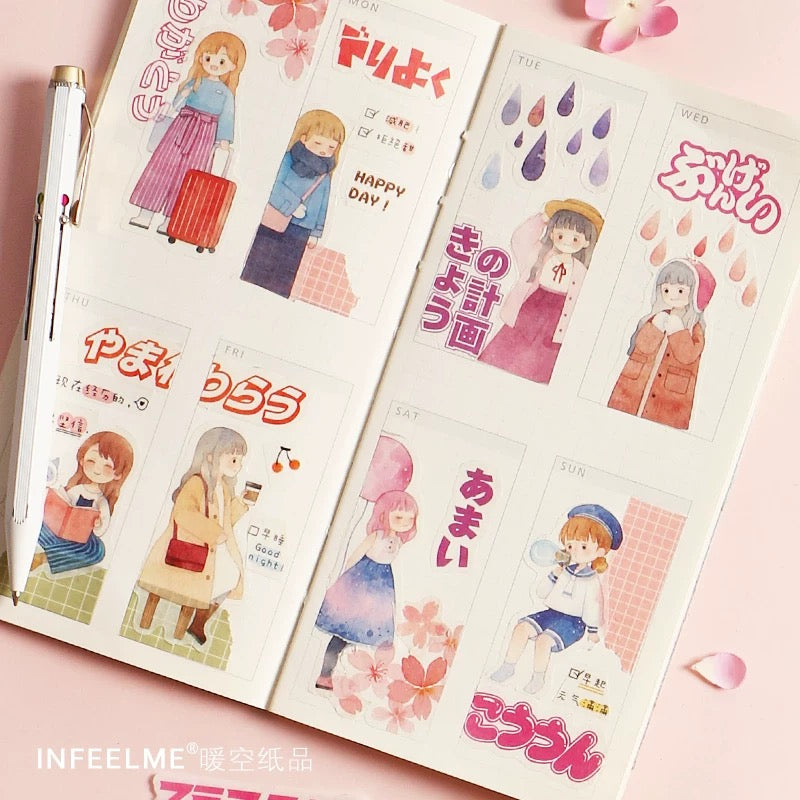 Pegatinas washi con palabras japonesas