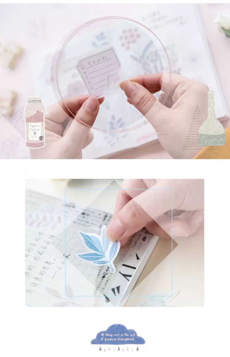 Pegatinas washi en hojuelas con forma de planta de interior