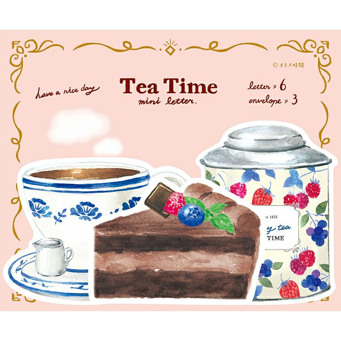 Juego de cartas Tea Time Berry: papeles y sobres para escribir