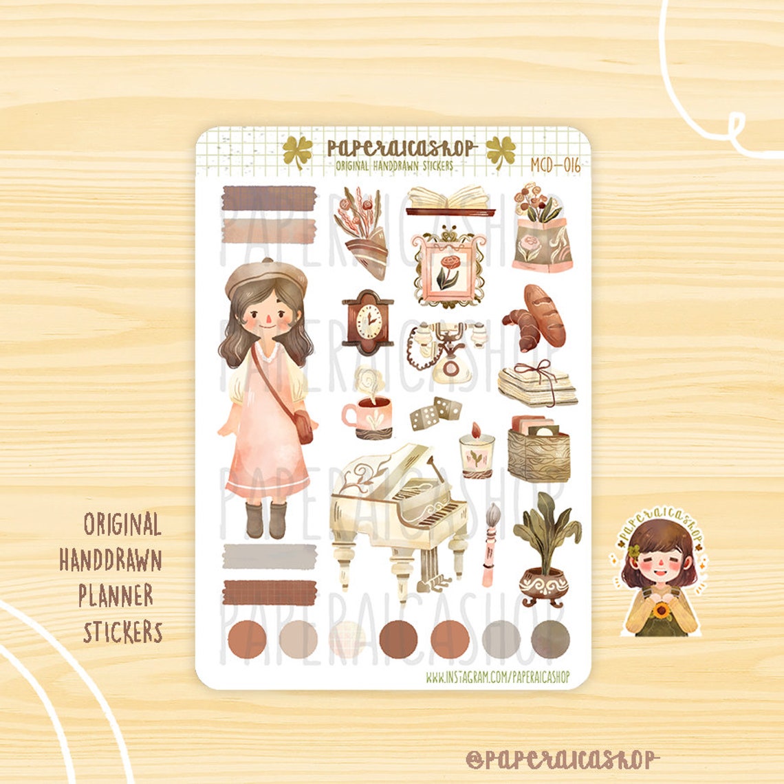 Pegatina linda de la chica de la Academia Light PaperaicaShop