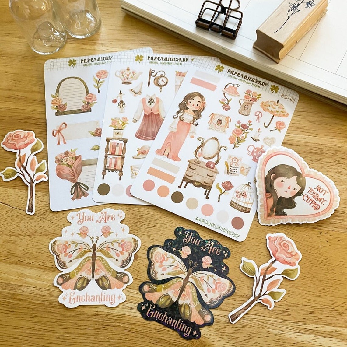 Pegatinas de niña delicada y bonita PaperaicaShop