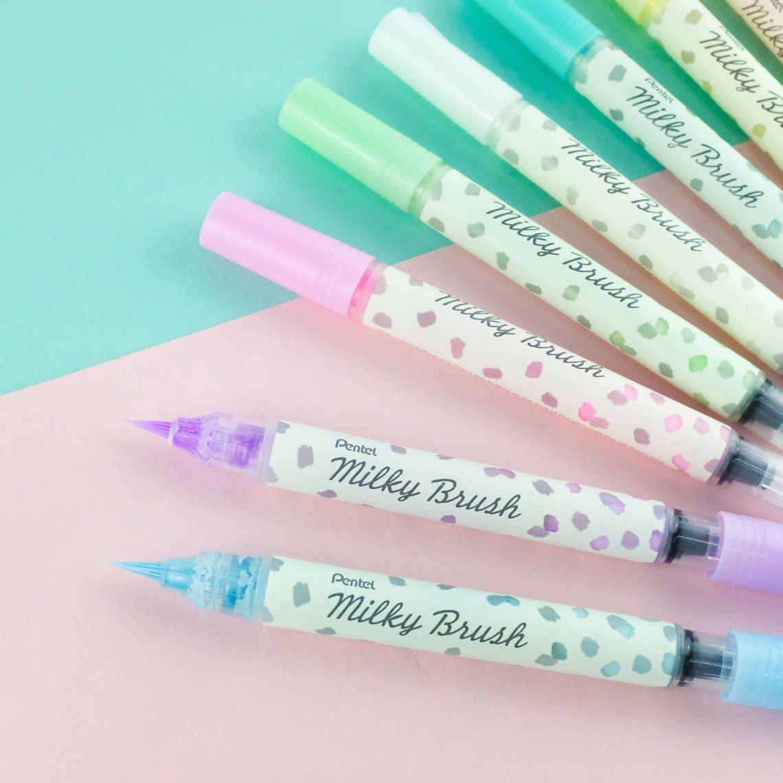 Rotulador Pentel Milky Brush Pen - Juego de 8 colores