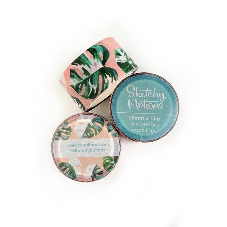 Pink Monstera Washi Tape